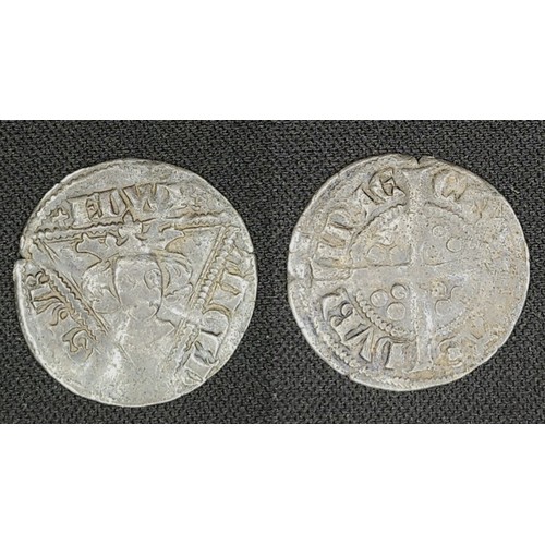 13 - Ireland. Edward 1 1272-1307. Silver penny second coinage early issue type 1C. Dublin Mint. Obv. Crow... 