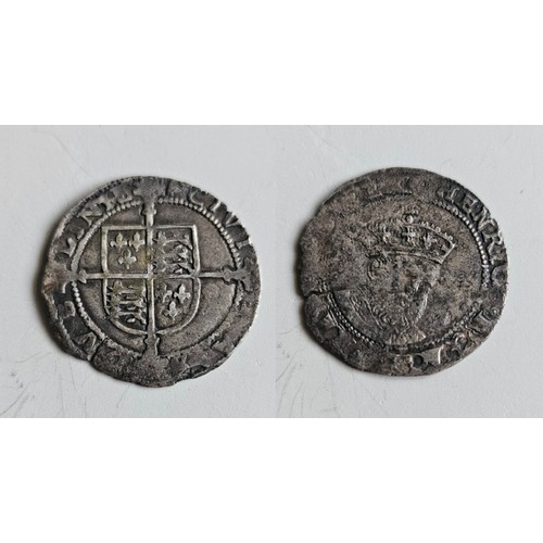 42 - Ireland. Edward vi 1547-1553. Silver sixpence Dublin mint. Posthumous Henry viii old head coinage 15... 