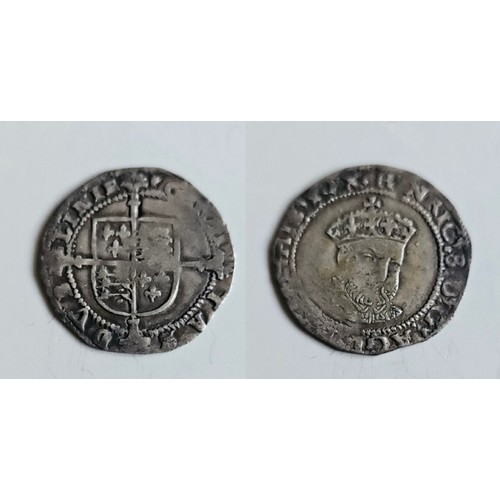 44 - Ireland. Edward vi 1547-1553. Silver sixpence Dublin mint. Posthumous Henry viii old head coinage 15... 