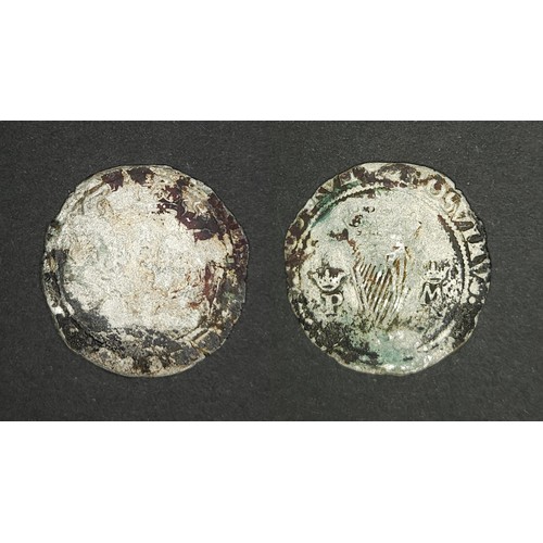 60 - Ireland. Philip & Mary 1554-1558. Groat 1555. Obv. Busts face to face under a crown date either ... 