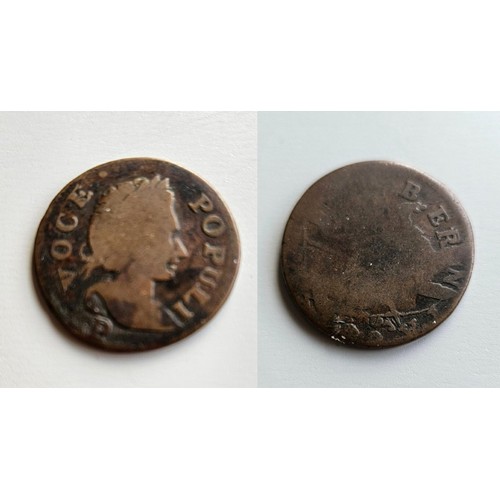 78 - Ireland George III 1760-1820. Copper voce populi halfpenny 1760 Type 9, P below head. Obv Laureate h... 