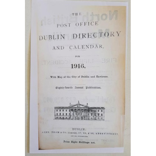 6 - The Post Office Dublin Directory and Calendar for 1916. Dublin, published by Thom, Dec. 1915, orig. ... 