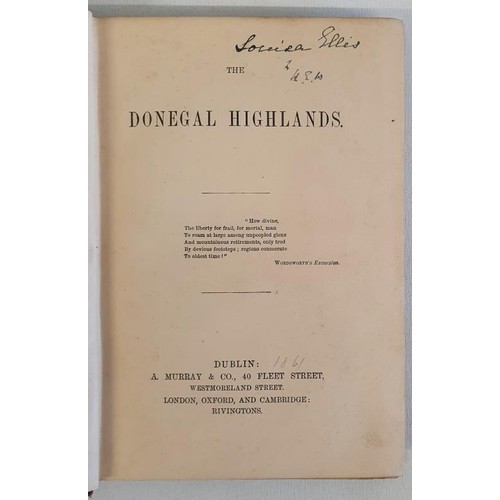 12 - Anonymous. The Donegal Highlands. 1861. Folding coloured map of Donegal. Original brown cloth. Gilt ... 