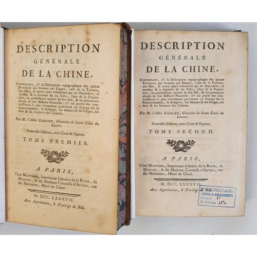 72 - Description Générale de la Chine - Contenant: 1) Description topographique des quinze ... 