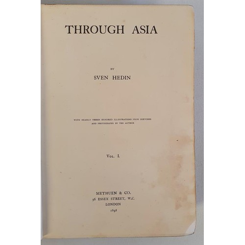 77 - Through Asia Hedin, Sven Published by Methuen, 1898. 2 Volumes. 8vo. pp. xviii, 649; xii, [651]-1255... 