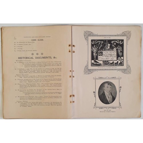 54 - Rare Irish catalogue. Thomas Walsh, Auctioneer The Mall, Waterford. Catalogue dated 25/26th October ... 