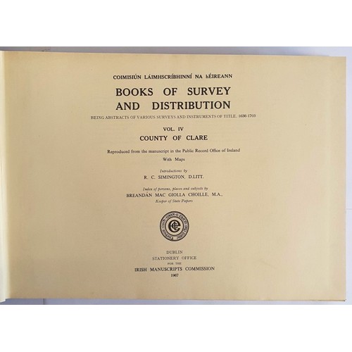5 - Clare: Book of Survey and Distribution Vol IV by R C Simington, 1967