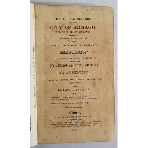 2 - Historical Memoirs of the City of Armagh, for a Period of 1373 Years Stuart, James Published by Long... 