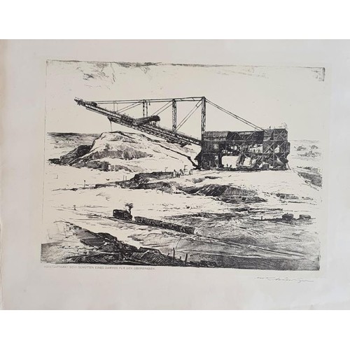 36 - Shannon hydroelectric Scheme; Anton Scheuritzel (1874-1954), series of 8 hand-signed lithographs on ... 
