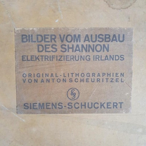 36 - Shannon hydroelectric Scheme; Anton Scheuritzel (1874-1954), series of 8 hand-signed lithographs on ... 
