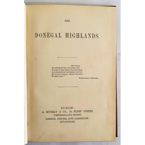 45 - Donegal Anonymous. The Donegal Highlands. 1861. Folding coloured map of Donegal. Original cloth. Gil... 