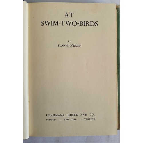 333 - Flann O' Brien- At Swim Two Birds, Longmans, 1939. FIRST EDITION. Original black cloth with gilt let... 