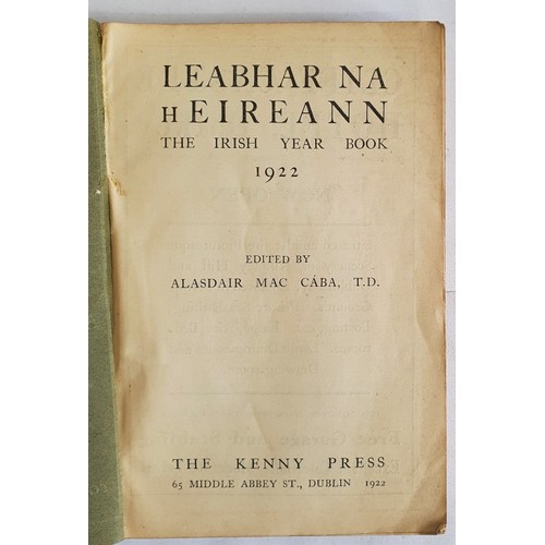 513 - Rare 1922 Directory Mac Caba (Alasdair)ed. Leabhar na hEireann, (The Kenny Press) 1922. A detailed d... 