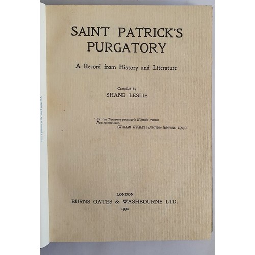 548 - Saint Patrick&rsquo;s Purgatory a Record from History and Literature by Shane Leslie. London. 1932 w... 