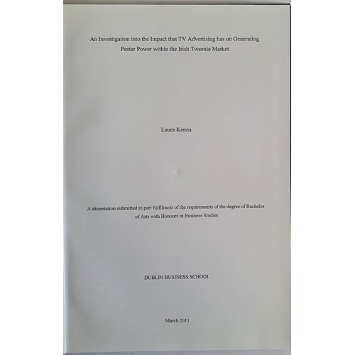 558 - Thesis: 'An Investigation into the Impact that TV Advertising has on Generating Pester Power within ... 