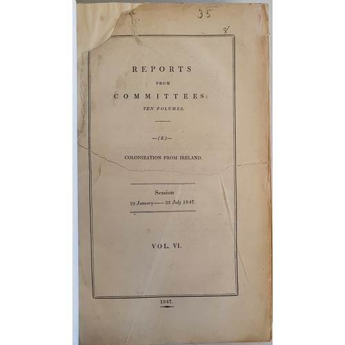 14 - [The Famine in Ireland]. Report from Committees 1847. Report on Colonization from Ireland with minut... 