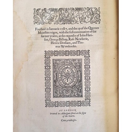 23 - Holinshed's Chronicles. First, Second and Third Volumes of Chronicles compromising in the first two ... 