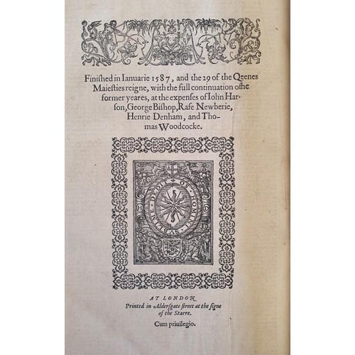 23 - Holinshed's Chronicles. First, Second and Third Volumes of Chronicles compromising in the first two ... 