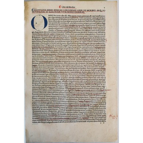 47 - INCUNABULA: Seneca Moralis. Lucio Anneo Seneca. Rubrication in red and blue. Printed in Venice, by B... 