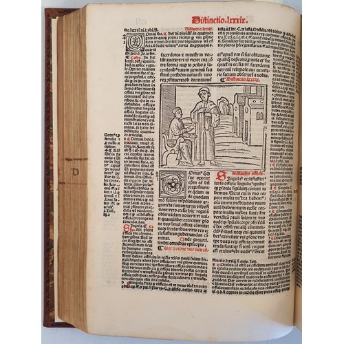 69 - Decretum Gratiani - Gratian's Laws, by Gratian (or Johannes Gratian). With over 120 woodcuts, rubric... 