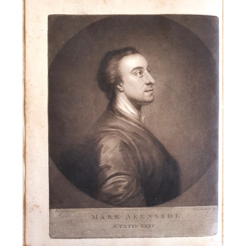 73 - The Poems of Mark Akenside M. D. London 1722. Printed by W Boyer and J Nichols and sold by J Dodsley... 