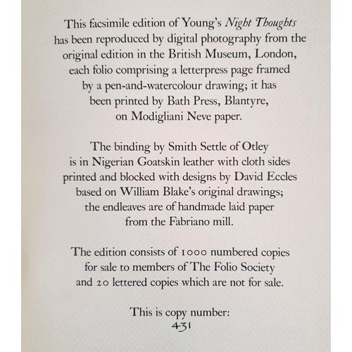 76 - The Complaint: or, Night-Thoughts on Life, Death, and Immortality Folio Society Facsimile William Bl... 