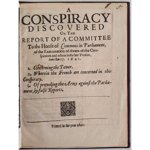 122 - A conspiracy discovered, or, The report of a committee to the House of Commons in Parliament, 1641