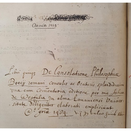 221 - INCUNABULA: Boethius's The Consolation Of Philosophy. Diligently elaborated by Johannes de Westfalia... 