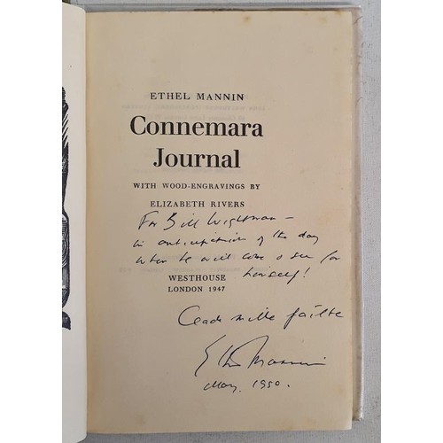 24 - Ethel Mannin - Connemara Journal, Illustrated by Elizabeth Rivers. Published 1947/ First UK Edition,... 