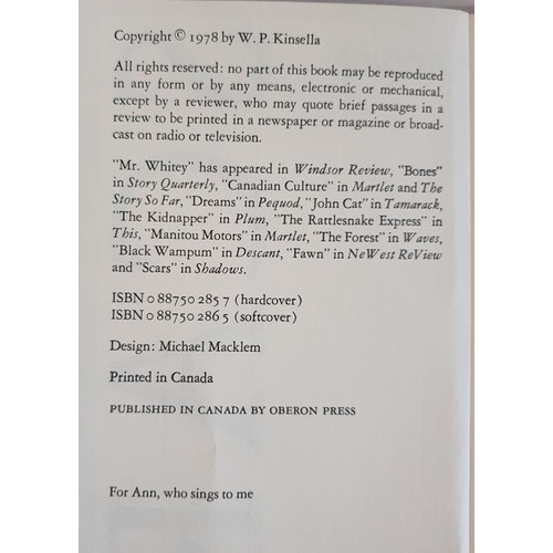 60 - Scars: Stories by W. P. Kinsella. SIGNED. Published by Oberon Press, Canada, 1978, First Edition. Fi... 