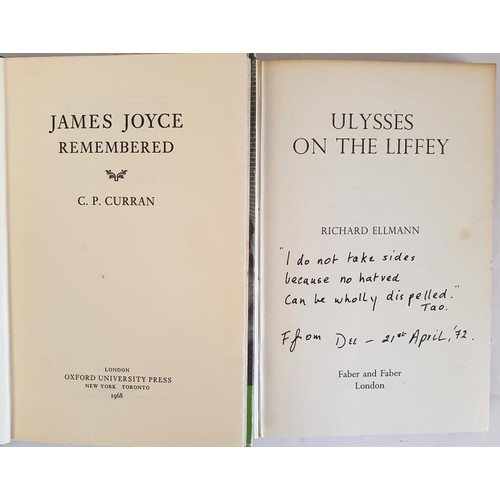 62 - C. P. Curran. James Joyce Remembered. 1968. Illustrated and Richard Ellmann. Ulysses on the Liffey. ... 