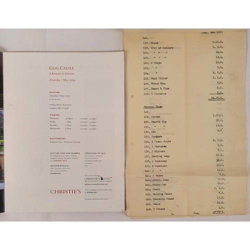 98 - Catalogue of Christies Sale of contents of Glin Castle, property of Desmond Fitzgerald, The Knight o... 