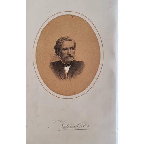 102 - Henry Giles. Lectures and Essays on Irish and Other Subjects.. New York. 1869. 1st. Signed by author... 