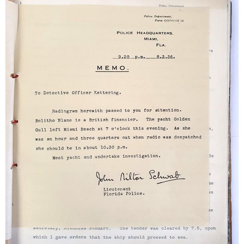 114 - Detective Fiction] Wheatley, Dennis. Murder of Miami., 1936, quarto. 4to, original buff wrappers wit... 