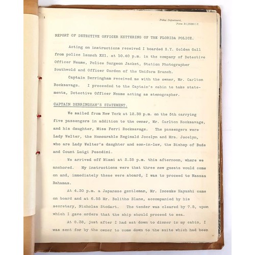 114 - Detective Fiction] Wheatley, Dennis. Murder of Miami., 1936, quarto. 4to, original buff wrappers wit... 