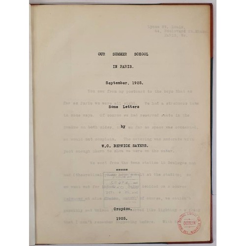 115 - Our Summer School in Paris September 1925 by W C Berwick Sayers, Chief Liberian Museum of Croydon. R... 