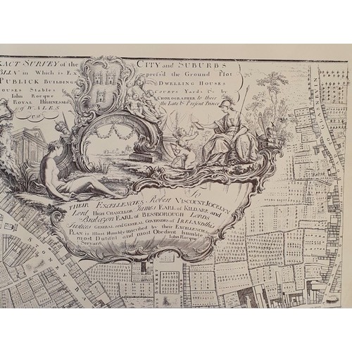 25 - The City of Dublin. John Rocque 1756. Facsimile copy of streets of Dublin scale 26