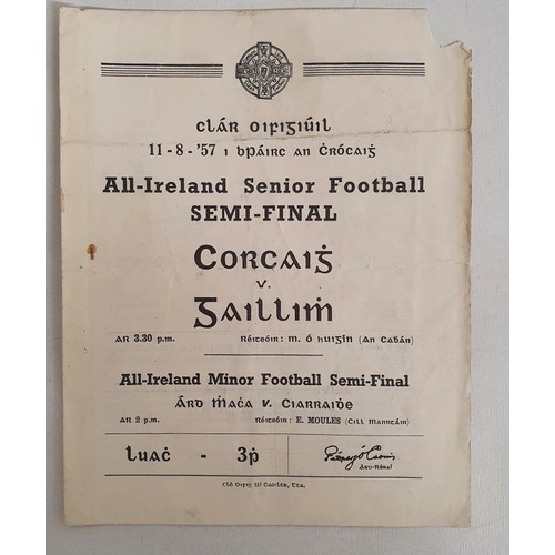181 - GAA: All Ireland Senior Football Semi Final, 11 August 1957, Cork V Galway. Approx 1