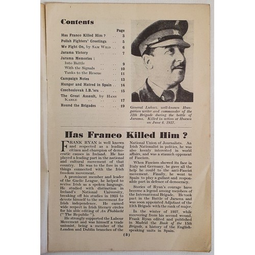 237 - [Frank Ryan]. Has Franco killed Him. The Volunteer for Liberty. Journal of the International Brigade... 