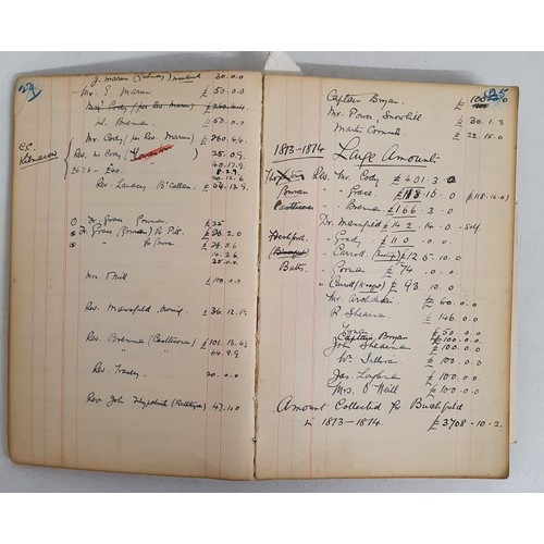 30 - St Kierans College Kilkenny: Manuscript Book Dated 1782-1936. Initials G S on front Board.Listing St... 