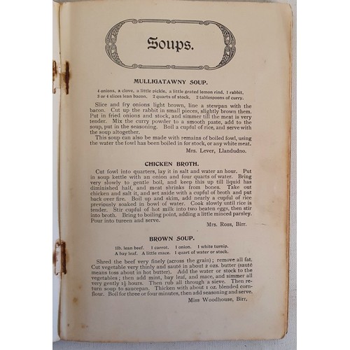 61 - Birr & Roscrea 'Missionary' Cookery Book, 1912. Cookery book was compiled with receipes mainly f... 