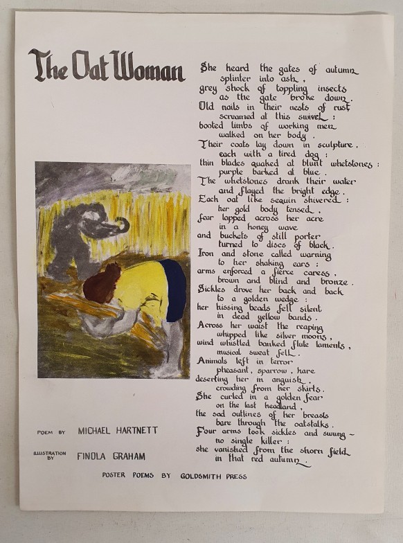 Michael Hartnett - The Oat Woman. A limited edition broadside produced ...
