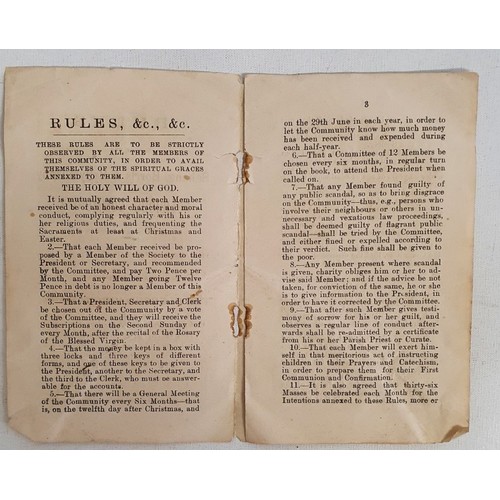 2 - Rules of the Rahena,Borris & Ballymurphy Religious Community . Drawn up 1835, revised 1846. 8pp.... 
