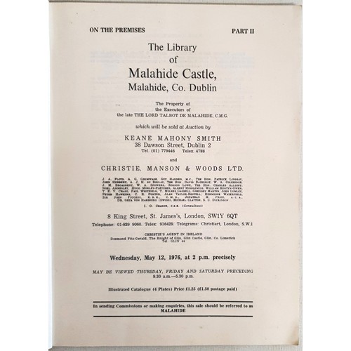 17 - The Library of Malahide Castle, Malahide, Co. Dublin ; the property of the executors of the late the... 