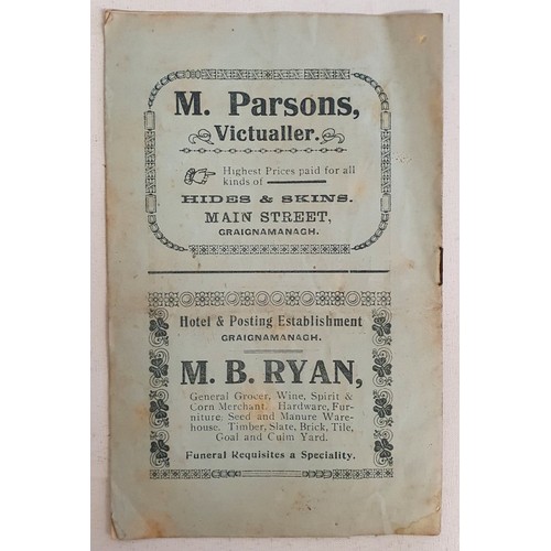 42 - Programme of Graignamanagh 'Aeridheacht' Sunday July 27th 1919. 12pp. 9 pages of local advertisement... 