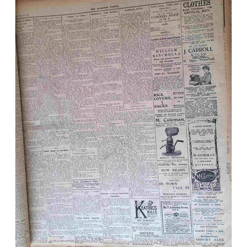 53 - Kilkenny People Newspaper: Bound volume of the paper for the year 1921. Lacks first and last issued ... 