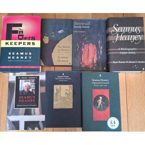 474 - Seven books by and about Seamus Heaney: Opened Ground &ndash; Poems 1966-1996 (1998); Seamus Heaney ... 