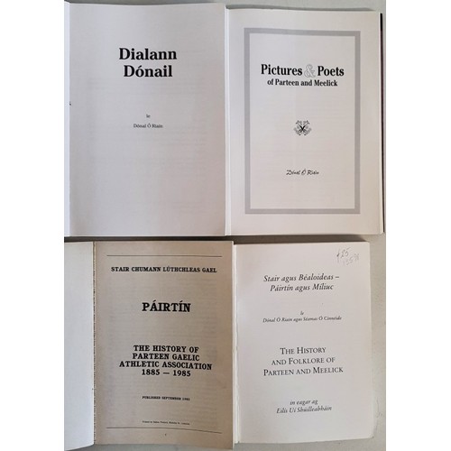 36 - Parteen County Clare local history set. Pictures and Poets; Dialann Donall; Parteen GAA History 1984... 