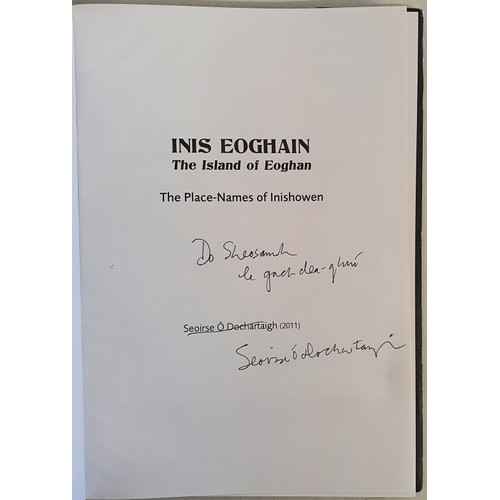 50 - [dedication from author]. Inis Eoghain. The Island of Eoghan. The Place-names of Inishowen by Seoirs... 