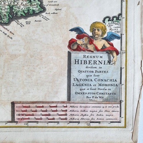 11 - Frederick de Wit Regnum / Hiberniae etc. From Atlas Minor c.1705. c.52.5cm x 62cm